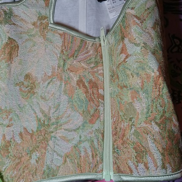 Scarlet Darkness Green Floral Corset - Picture 3 of 9